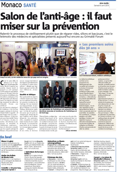 Monaco-Matin : Salon de l&rsquo;anti-&acirc;ge : il faut miser sur la pr&eacute;vention
